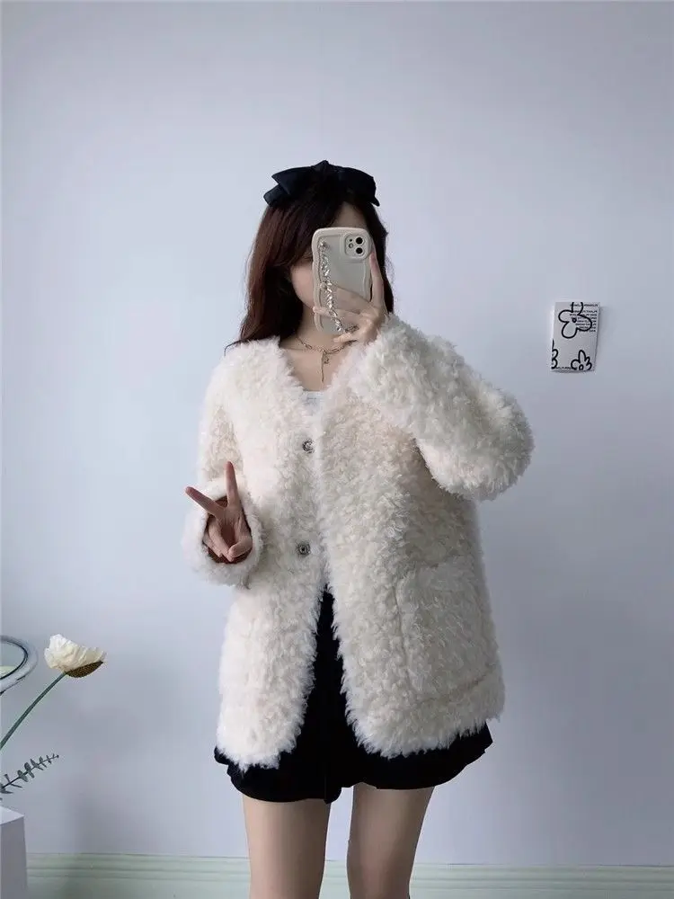 Haining Lamb Short Women's Coat, Young 2024 Autumn And Winter New Item, Toka Fur One-Piece