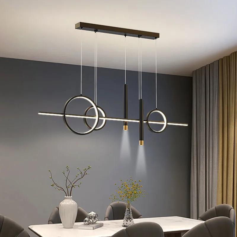 1,2 m 1m Moderne Designer LED Kronleuchter Dimmbar für Tisch Esszimmer Küche Bar Anhänger Beleuchtung Suspension Wohnkultur leuchte