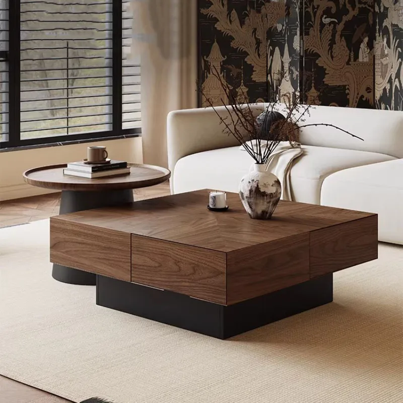 

Vintage Premium Coffee Table Storage Minimalist Elegant Modern Side Table Space Saving Mesa De Centro Living Room Furniture