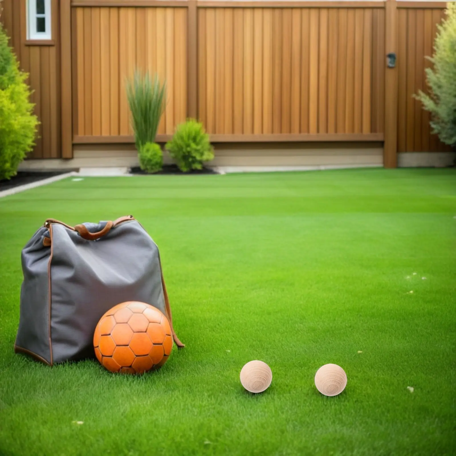 

4Pcs Wood Lawn Croquet Balls 3.5cm Natural Round Wooden Backyard Game Balls for Kids Outdoor Family Croquet Replacement
