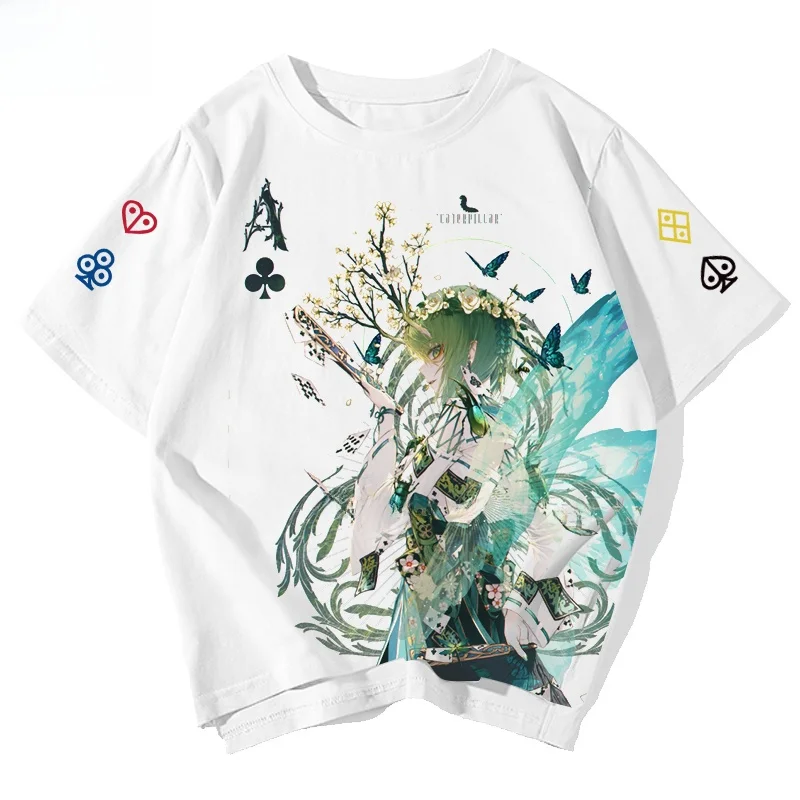 アイスシルク半袖tシャツ-ポーカーレッド、ブラック、プラムブロッサム、ダイヤモンド、ビッグキング、スモールキング、幾何学模様、ラウンドネックtシャツ