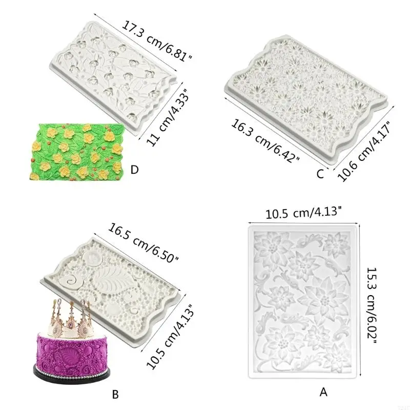 T21C Flower Leaf Pattern Silicone Mold Fondant Cake Molds Pastry Baking Tool