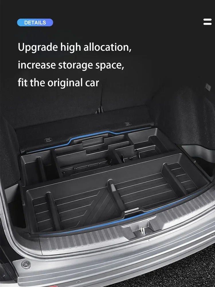 For Honda CRV 2023 Accessories Rear Trunk Storage Box Luggage Organizer Tray Trunk Cargo Container