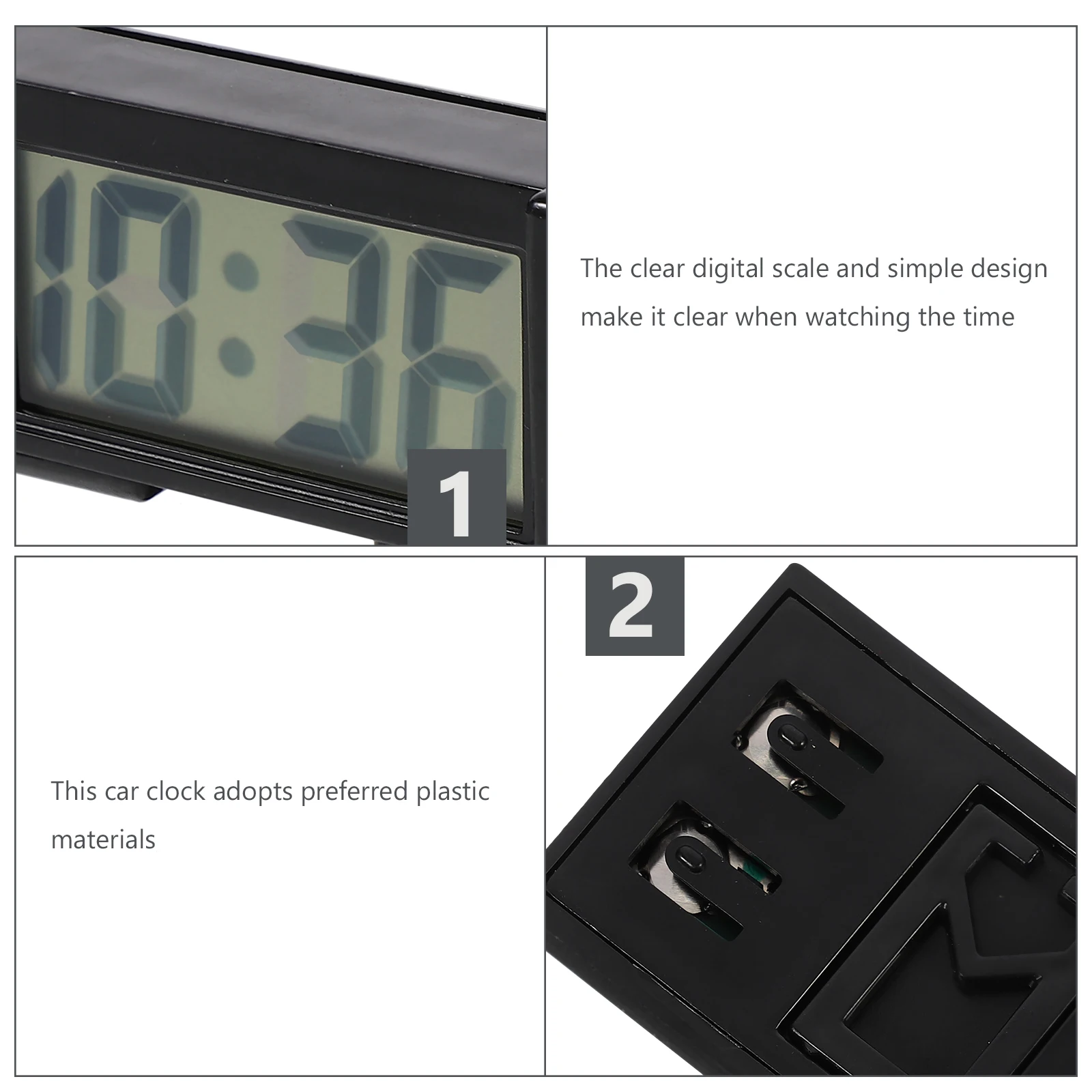 

Car Electronic Clock Mini Auto Dashboard Vehicle Digital Adhesive Clock For Car Durable Clear Display Easy Installation Gentle