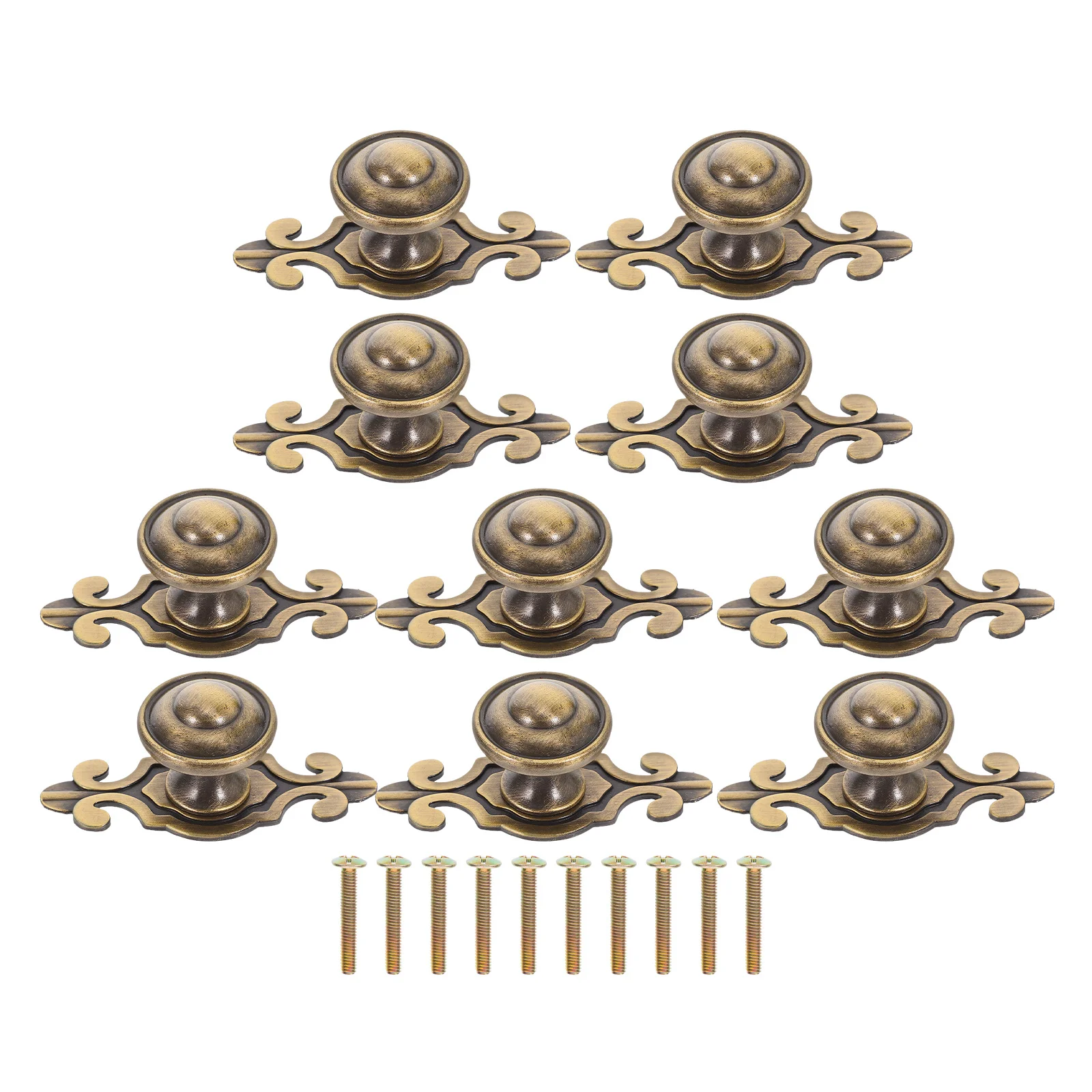 

10Pcs Bronze Door Pulls Vintage Solid Round Knobs for Cabinet Drawer Cupboard Dresser Handles Cabinet Drawer Pulls