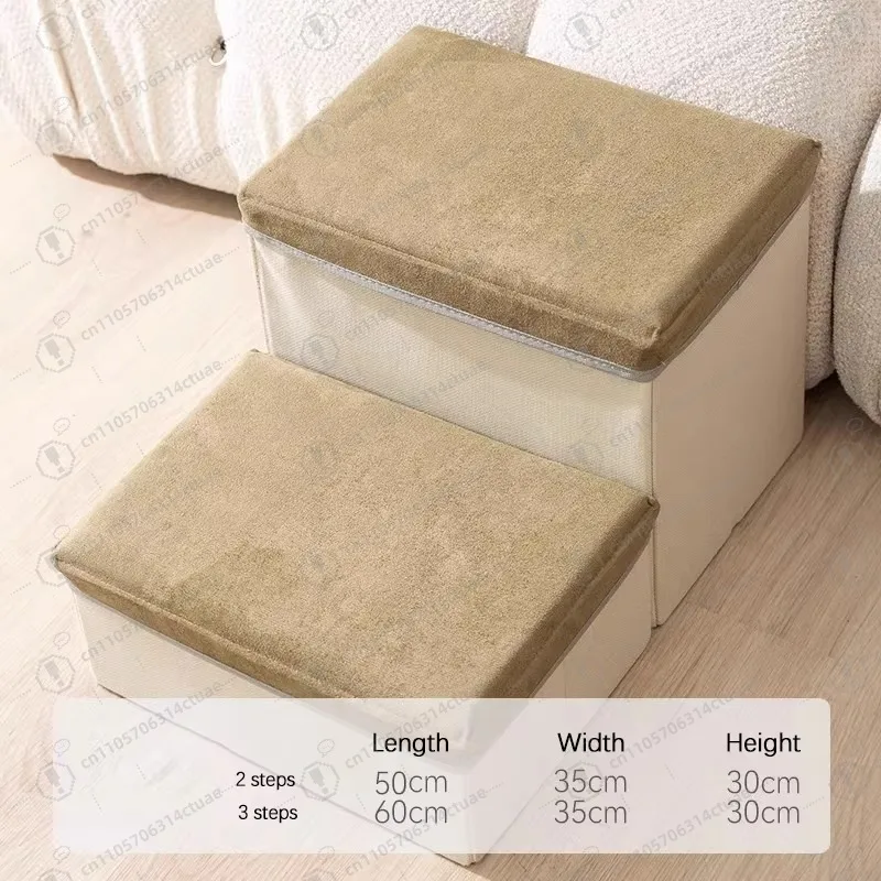 

Роскошные мягкие лестницы для собак с ящиком для хранения, прочные фибровые ступеньки для мелких собак, для доступа к дивану/кровати