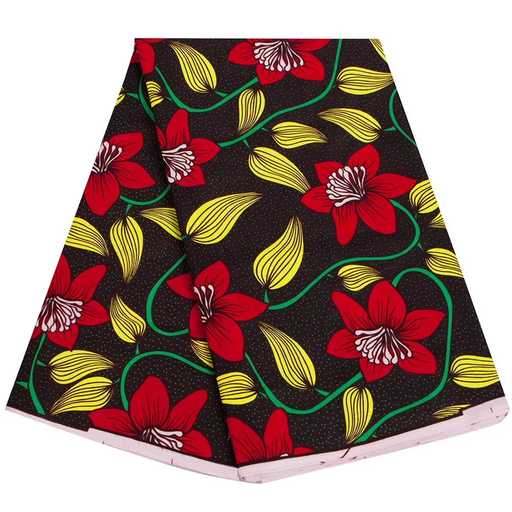 

Nigerian Ankara Wax Fabric Print Flower New Wholesale Prices 100% Cotton Soft Sew African Real Wax For Women Dresses