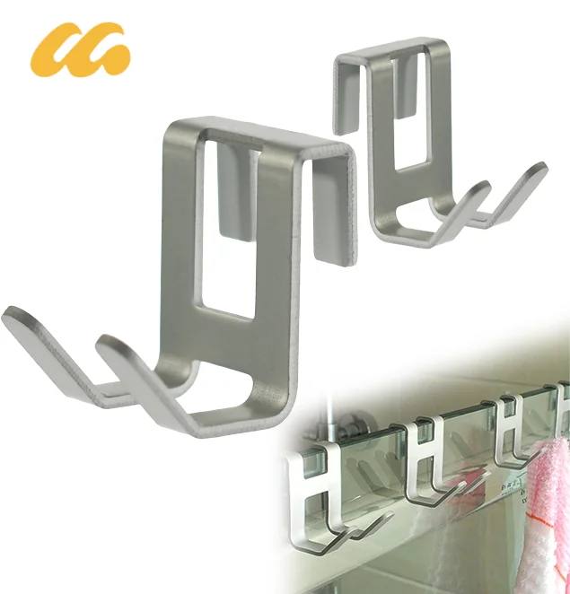 1pcs Space Aluminum Door Hook H Shape Hanging Bathroom Kitchen Storage Rack Shower Towel Bag Tableware Racks Organize Hardware