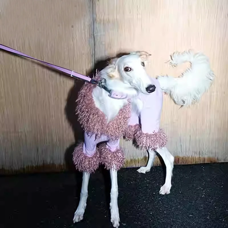 

Fashion Iggy Dress Elegant Four-Legged Greyhound Clothes Warm Whippet Pink Cute Clothing for Airless Terrier in Autumn Winter