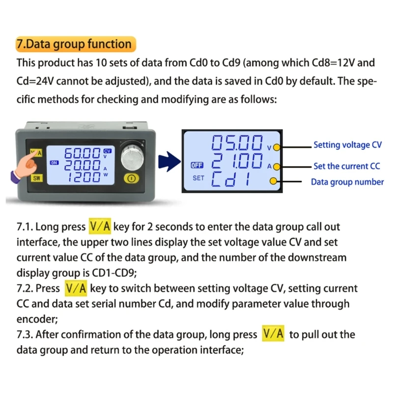 DC-DC 강압 전압 조정기 컨버터, 고전력 모듈, LCD 디스플레이, XY6020L, 20A, 6-70V-0-60V