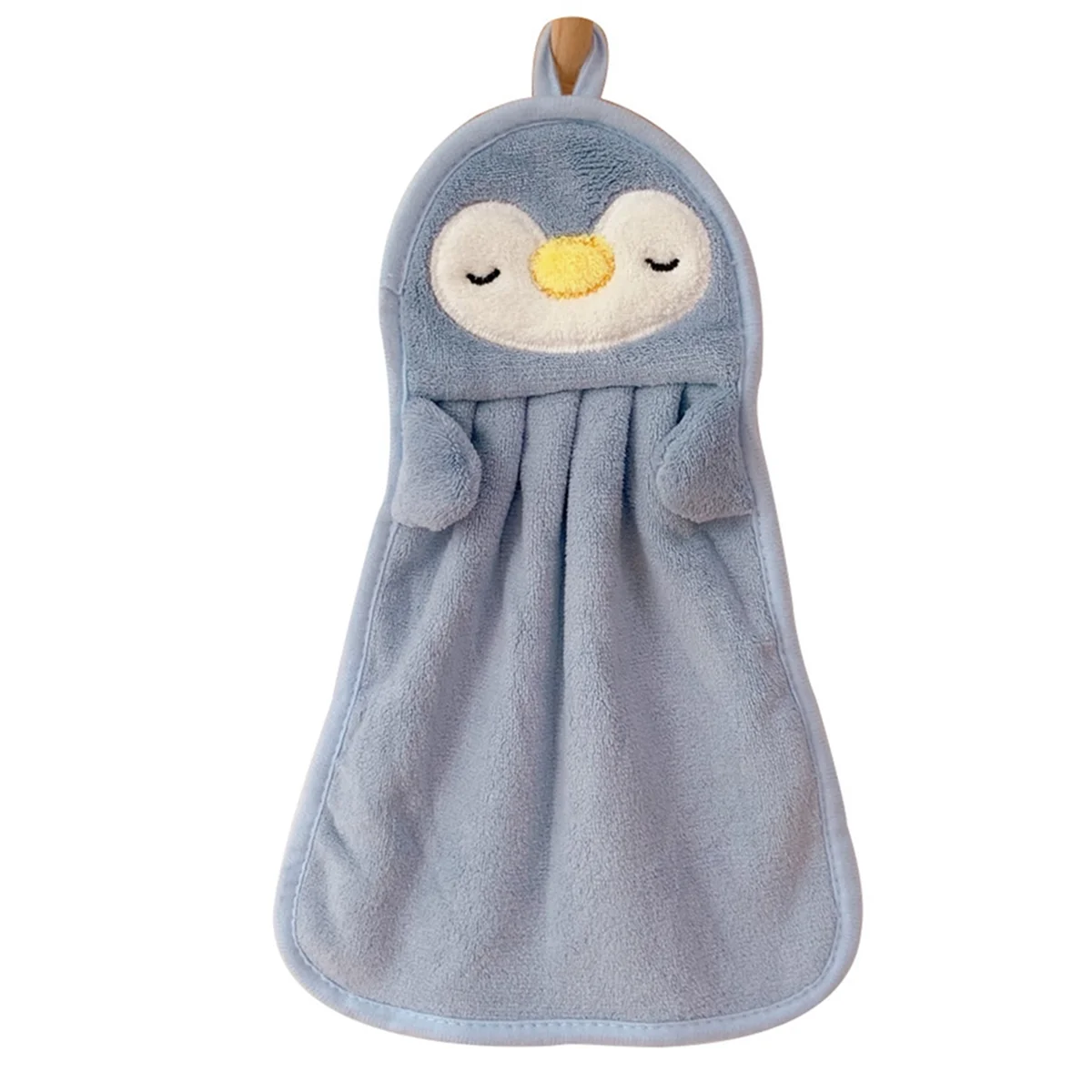 Hand Towel Hanging Absorbent Baby Hand Towel Cute Penguin Duck Skin-Friendly Soft Children,Blue