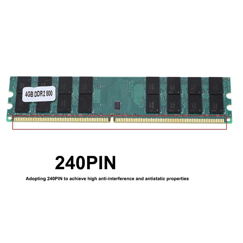 2X 4Gb 4G Ddr2 800Mhz Pc2-6400 Computer Memory Ram Pc Dimm 240-Pin Compatible Amd Platform For Amd