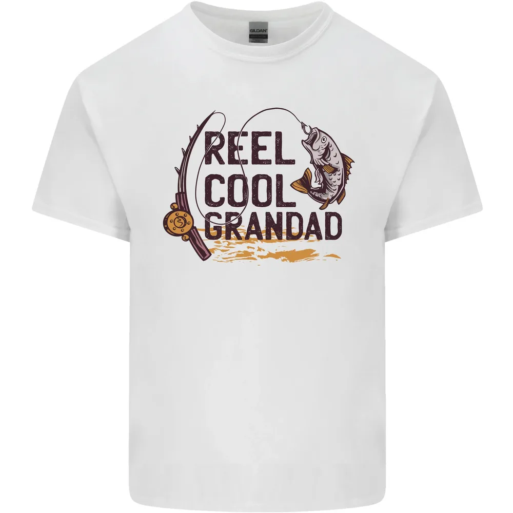 Reel Cool Grandad Funny Fishing Fisherman Mens T-shirt High Quality 100%Cotton Short Sleeve