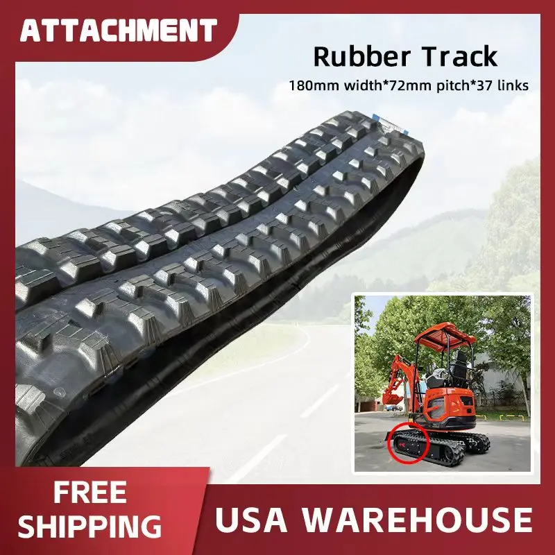 Mini Excavator Rubber Track Accessory, One Rubber Track, Dimensions 70.87 x 28.35 x 10.63 Inches, Track Accessory