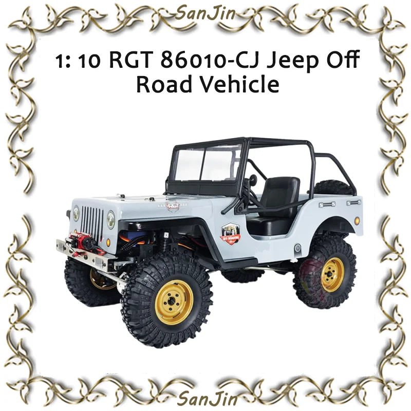 1/10 Ruitai Rgt 86010-Cj Remote Control Jeep Off-Road Vehicle Rc Professional Electric Four-Wheel Drive Climbing Car Model