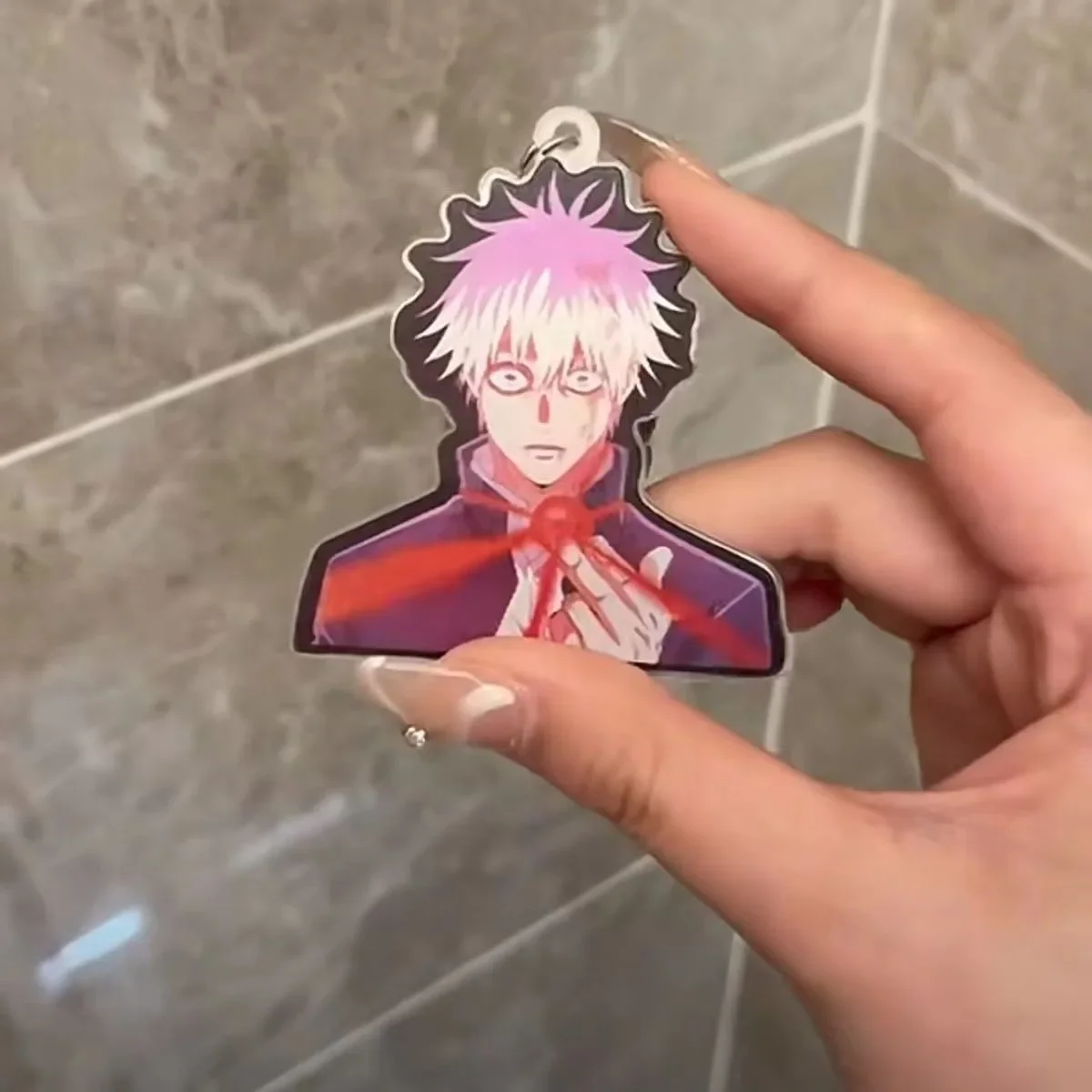 

Anime Jujutsu Kaisen Satoru Gojo Cosplay Raster Acrylic Keychain Student Bag Pendant Accessories Ambitus