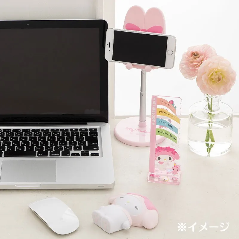 Cartoon Anime Sanrioed Mijn Melodie Cinnamoroll Kuromi Model Pop Telefoonstandaard Kawaii Desktop Ornamenten Schattige Mobiele Telefoonhouder Speelgoed