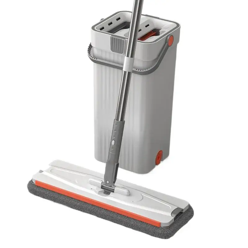 

Система плоской швабры и ведра, вращающееся средство для мытья полов, самоочищающаяся съемная плоская швабра для подложки, балкона, кухни, гаража, патио