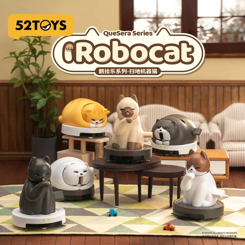 

52TOYS QueSera Series Robot Cat Series Blind Box Anime Action Figure Guess Bag Ornament Figurines Home Decor Dolls Model Girls