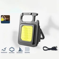 SMILING SHARK Flashlight Magnetic Clothe Clip Running Light USB Rechargeable Torch Camping Lantern with Power Indicator