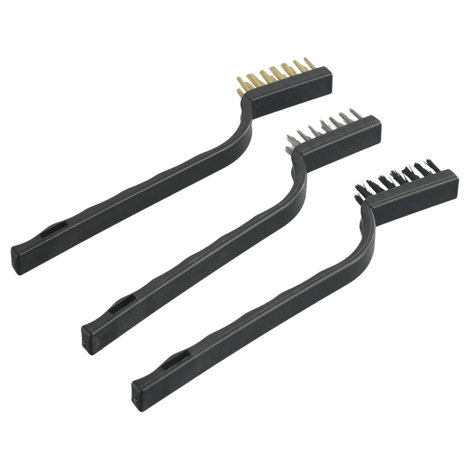 1/3PCS 17cm 스테인레스 스틸 구리 나일론 와이어 브러시 기계 금형 부품 녹 스크럽 제거 청소를위한 수동 청소