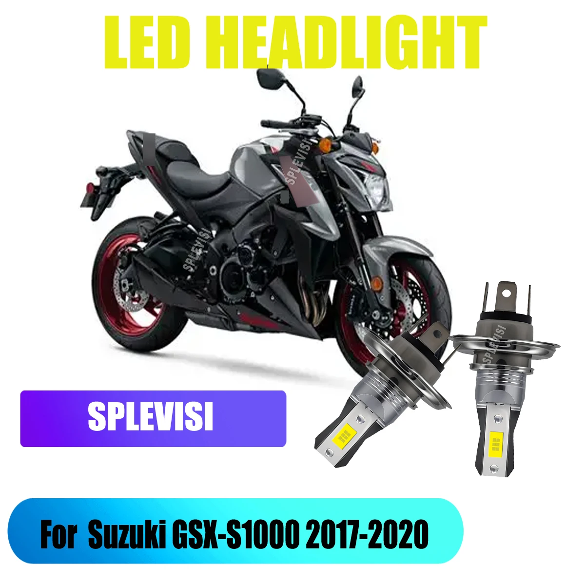 H4 Motorcycle LED Bulb 12V 45W 4500LM- Anti-Corrosion Base, Long Lasting For Suzuki GSX-S1000 2017 2018 2019 2020