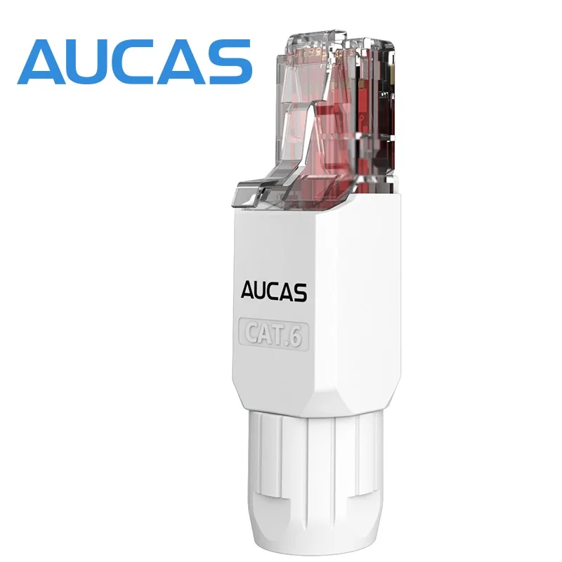 AUCAS Network Cable Cat6 Cat6a UTP Connectors RJ45 Modular Plug Unshield Tool-less Type No Crimper Require