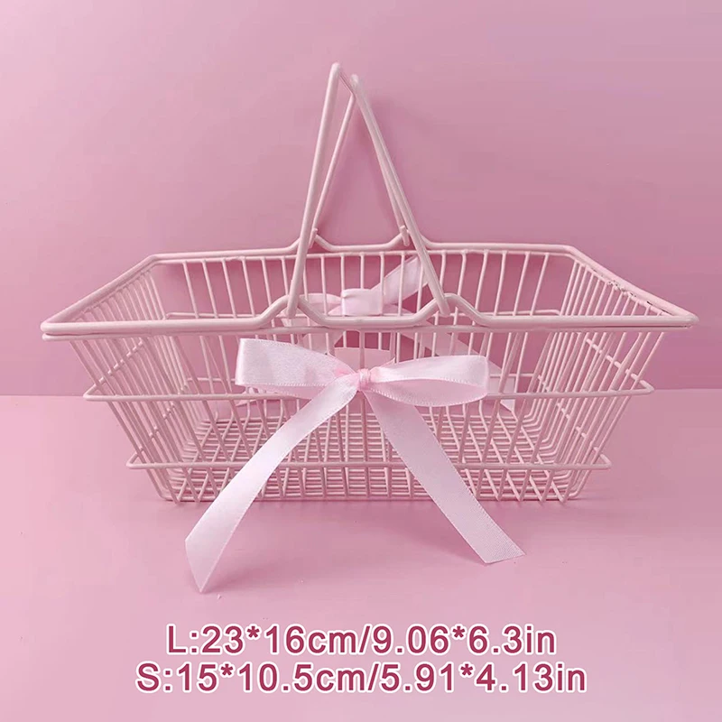 Mini Storage Basket Desktop Finishing Cosmetics Jewelry Storage For Girl Dormitory Desktop Organization Container Baskets