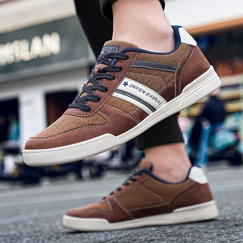 2024 Herfst Bruine Kwaliteit Sneakers Heren Schoenen Maat 47 48 Ademende Lage Man Schoenen Comfortabele Vrijetijdsschoenen Heren Mand Homme