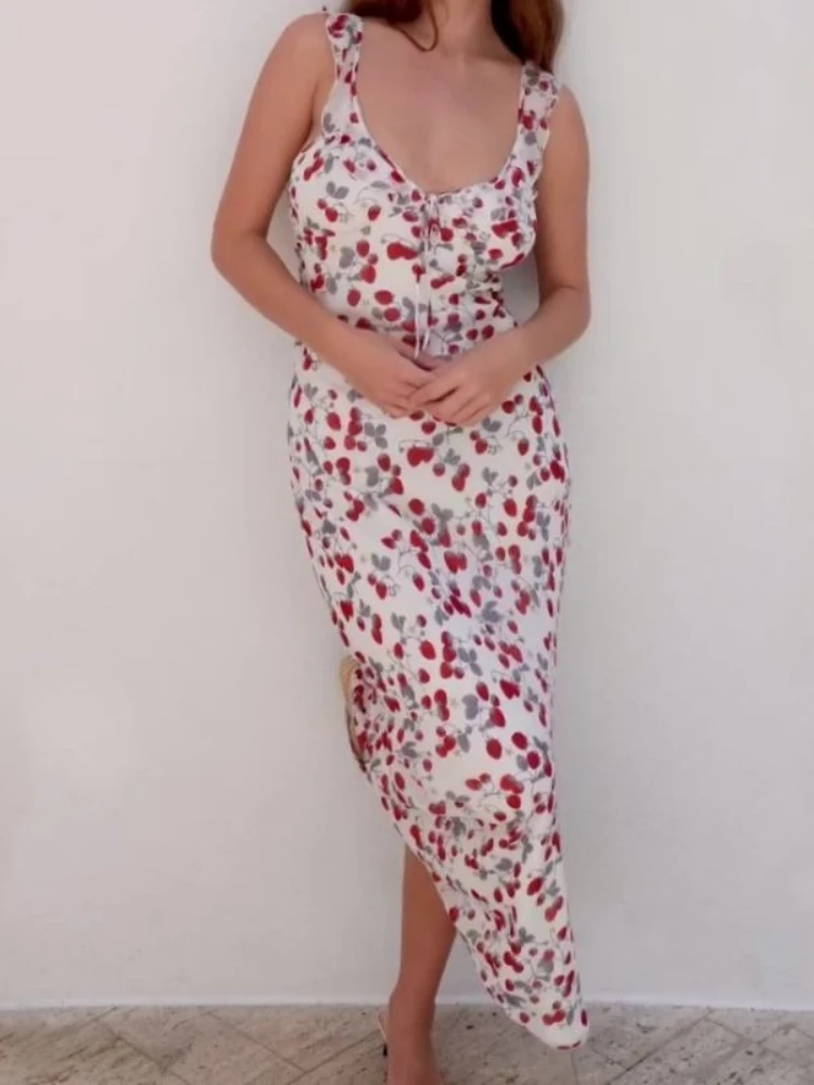 French Off-shoulder Women's Summer Bow Dress Ruffled Vacation Style Slim Fit Floral Midi Skirt Elegant Party Beach Party Fashion