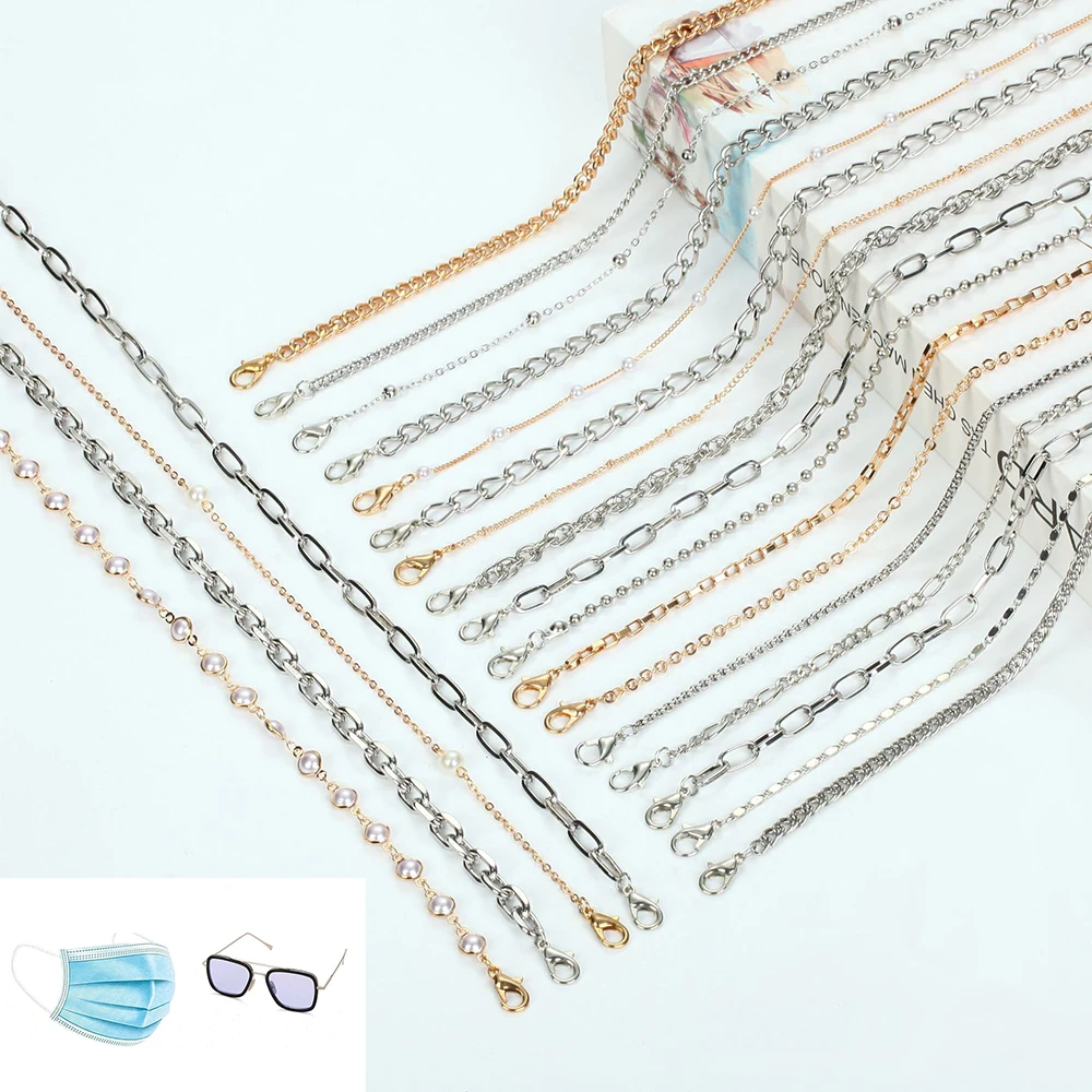 

Fashion Glasses Chain Gold Silver Metals Anti-lost Mask Chain Holder Sunglasses Lanyard Strap Neck Cord Eyewear Jewelry Gift