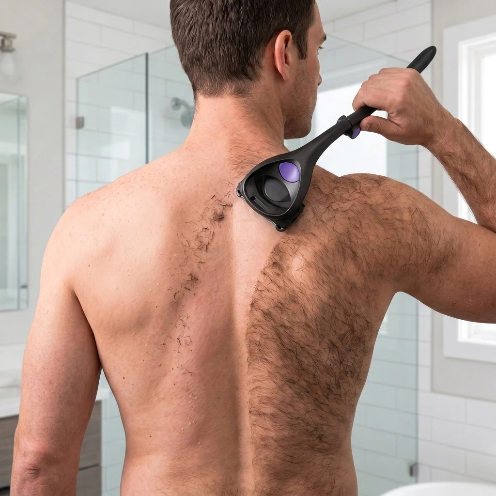 Elite Back Shavers for Men The DIY Back Hair Shaver for Men with Safety Blade Technology & Ergonomic Handle, Wet or Dry Shaving view 3
