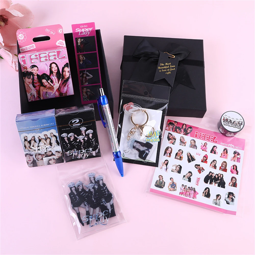 KPOP (G)I-DLE Super Lady Album Gift Set I FEEL Photocard Keychain Stickers Tape MiYeon Soyeon YUQI Minnie Shuhua Fans Collect