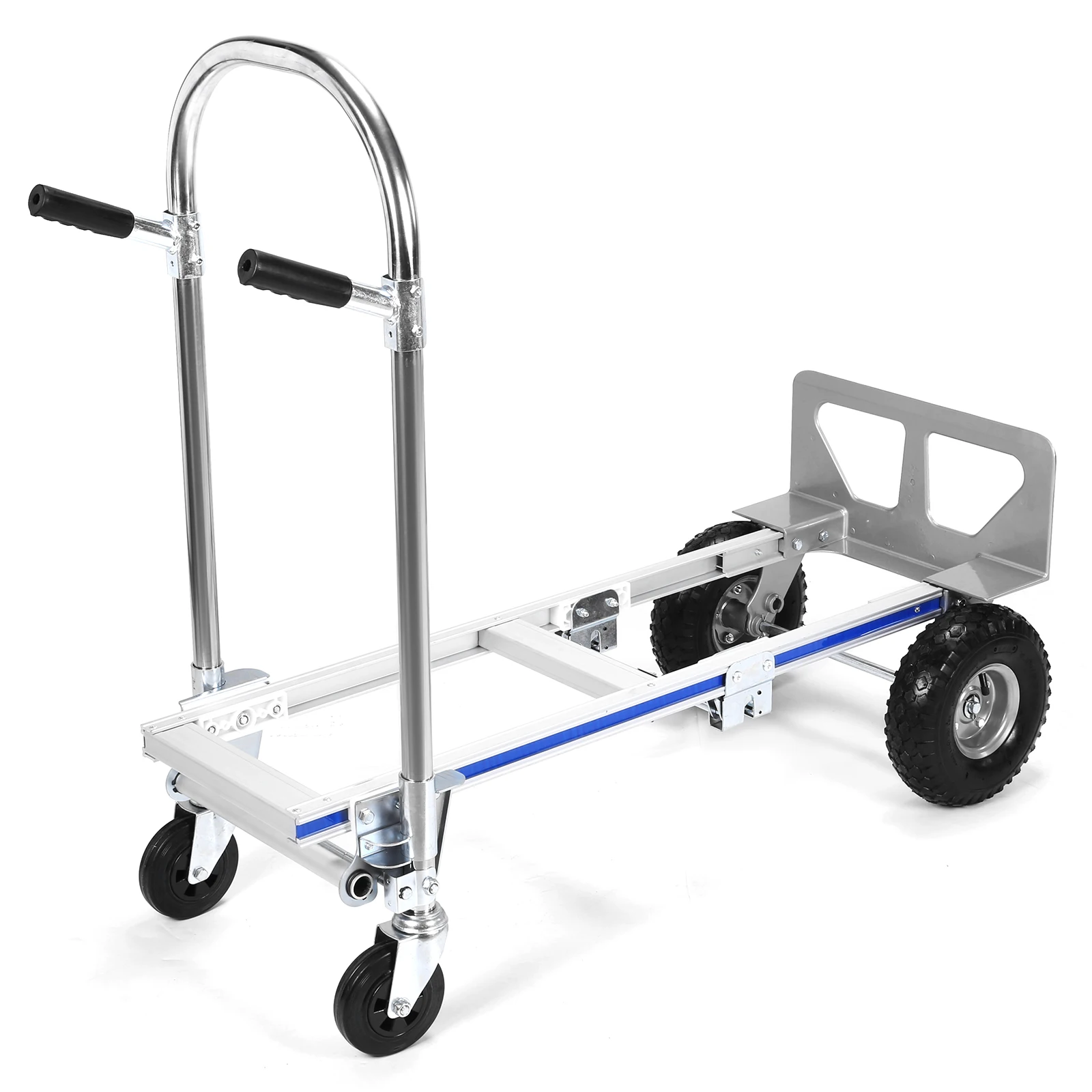 

2-in-1 Heavy Duty Industrial Collapsible Cart with Wheels Hand Truck Dolly 800LBS Capacity for Construction Warehouse Factories