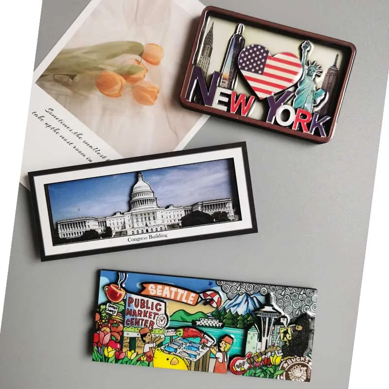 Seattle Fridge Magnets USA New York DUBAI SAUDI Oxford London Japan Mexico Bali Refrigerator Magnet Stickers Travel Souvenir