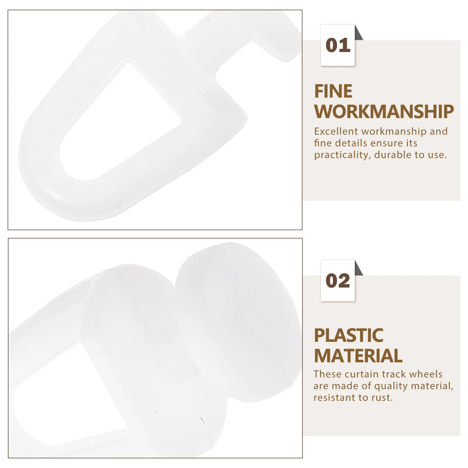 

200Pcs Curtain Track Wheels Rust Resistant Smooth Sliding Curtain Rollers Silent Gliders for Windows Closets Bedrooms