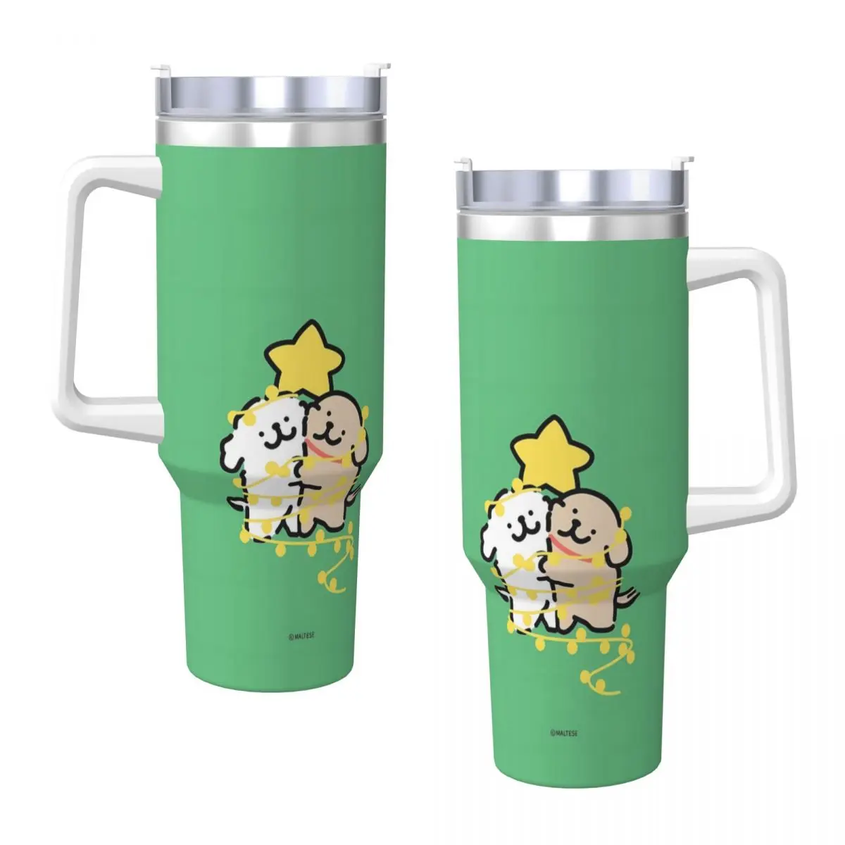 Maltese Line Dog Stainless Steel Tumbler Camping Car Mugs Large Thermal Cups Keep Heat Cold and Hot Milk Tea Water Bottle