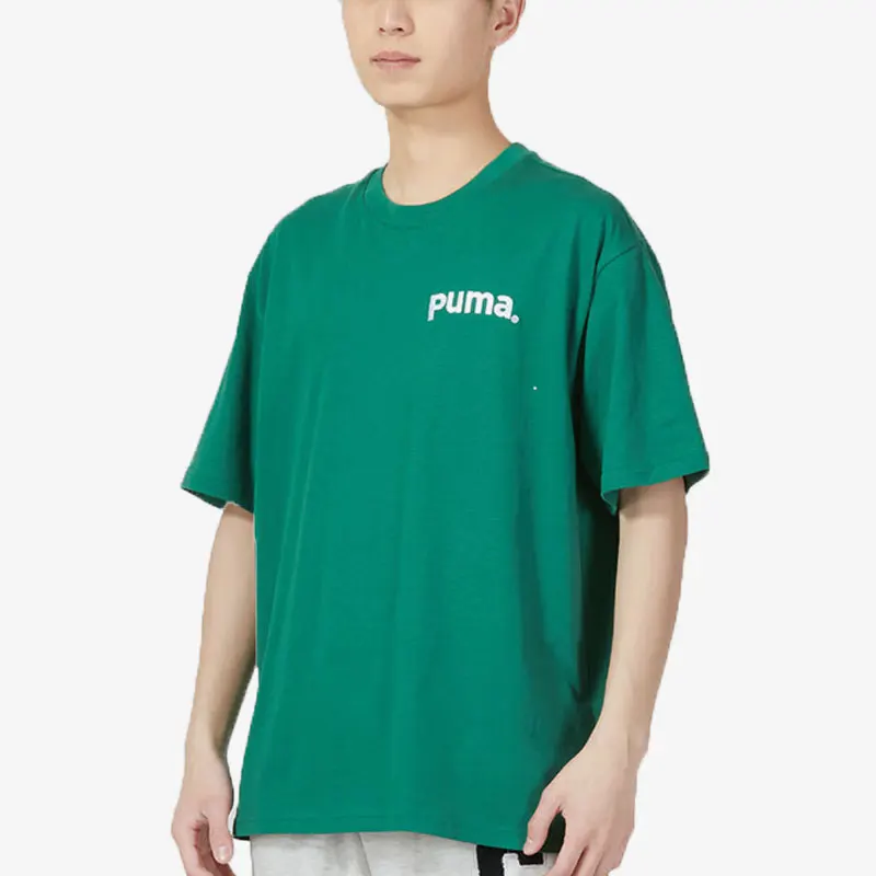 

Puma, новинка 2023, мужская спортивная повседневная футболка с короткими рукавами и надписями, 622536-37