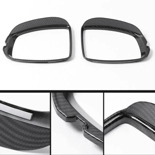 Car Carbon Fiber Rearview Mirror Sun Guard Rain Eyebrow Cover Frame For Honda Fit Jazz 2014-2020