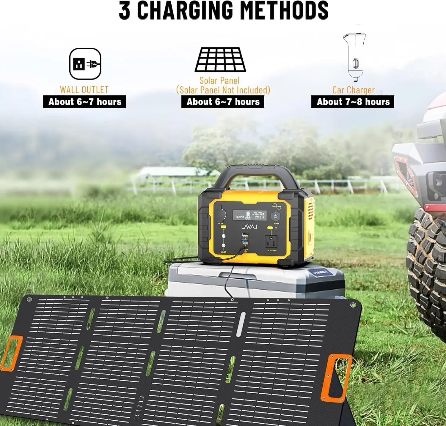 Estación de energía portátil de 300W, batería de litio de respaldo de 294Wh, salida de CA de 120V/300W, generador Solar para el hogar, autocaravana y exteriores