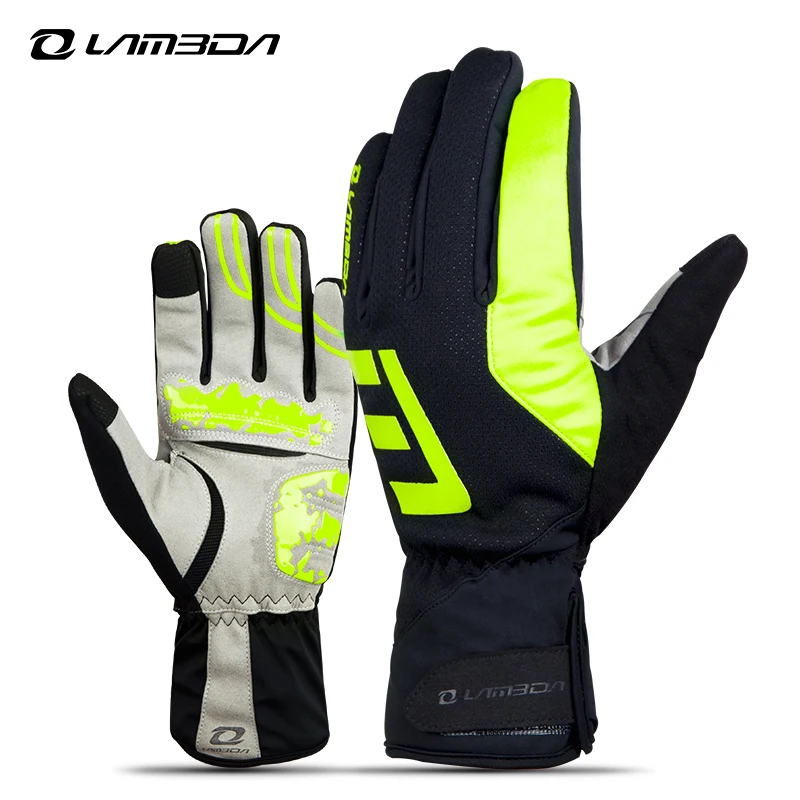 Lameda Men's Cycling Gloves Rubbr Palm Rest Windproof Anti-slip Shock-absorbing Gloves Touch Screen Winter Gloves For Men