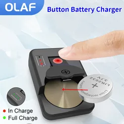 Rechargeable Button Battery Charger for LIR1025/1220/1254/1620/1632/2016/2025/2032/2430/2450 Type C Port Charging Battey Power