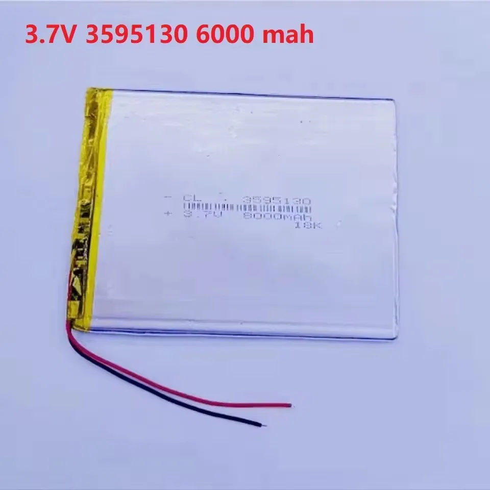 

Good Qulity large capacity 3.7V 3595130 6000 mah each tablet universal rechargeable lithium batteries