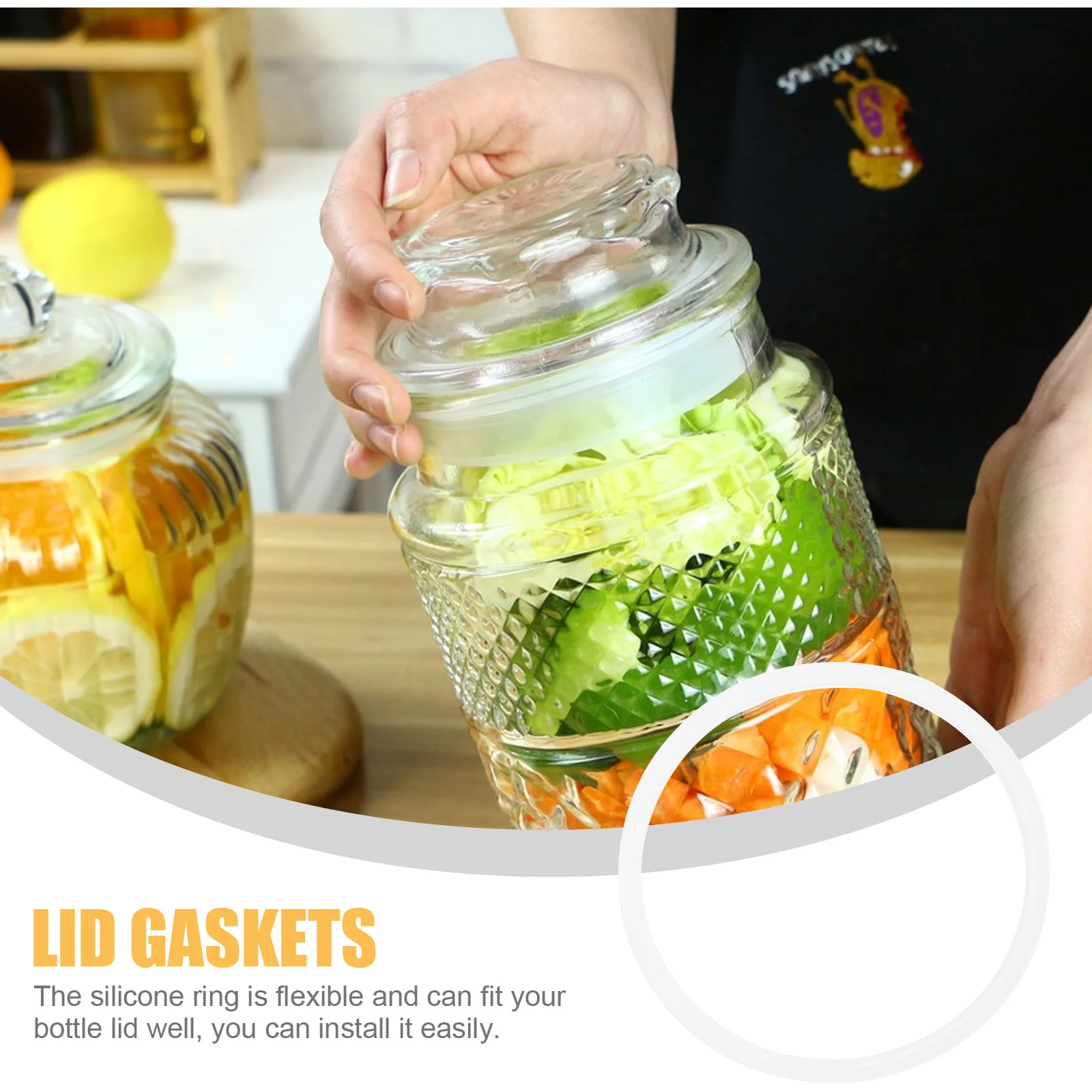 

3pcs Sealing Gaskets For Bottle Silicone Ring Leak Proof Heat Insulation Round Seal Insulated Container Accessories Kitchen Bar