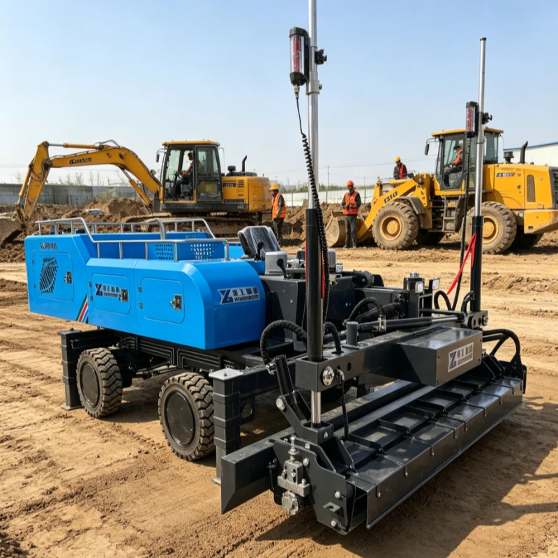 Customized Concrete Laser Screed Hydraulic Four Wheel Automatic Leveling Machine Factory Workshop High Speed Motor