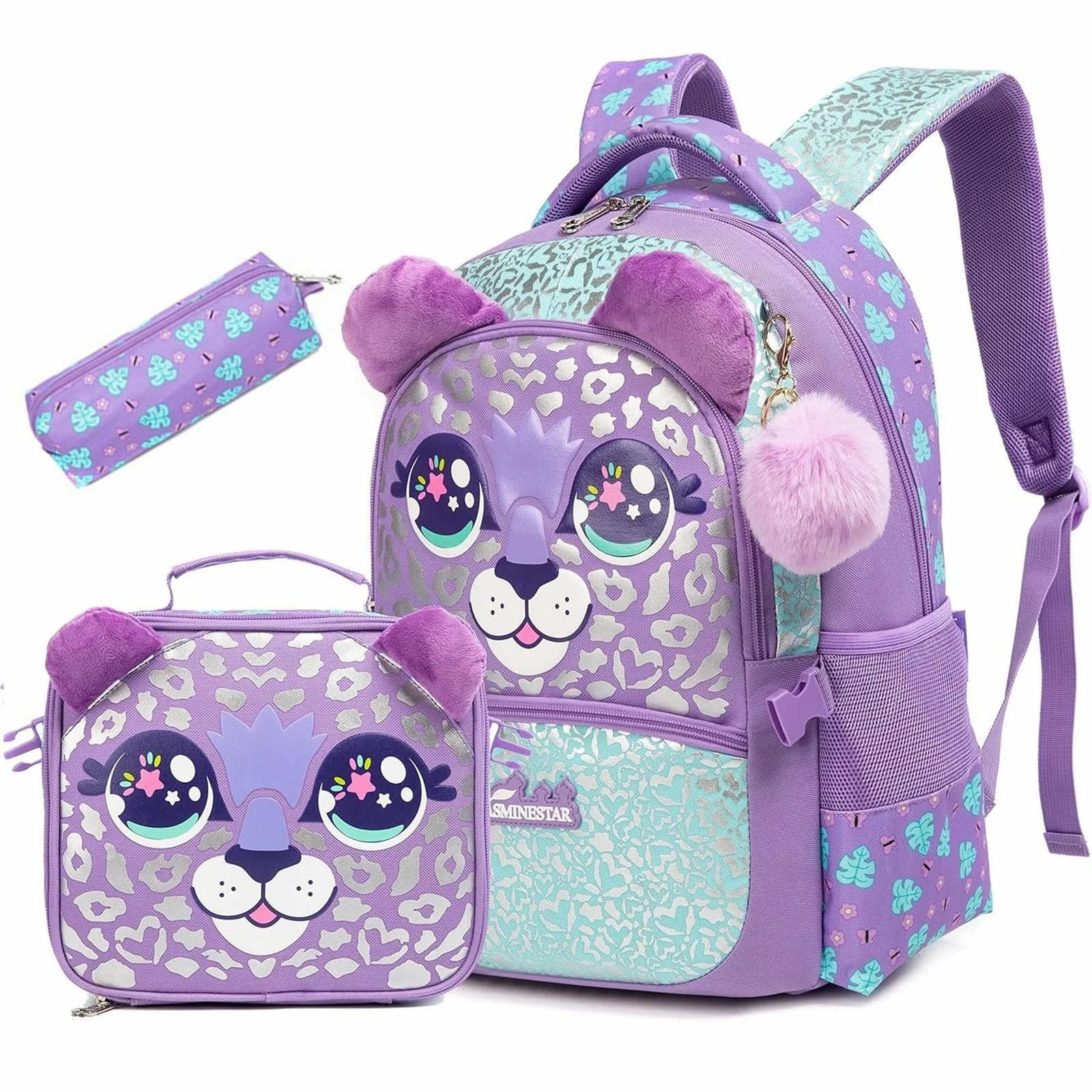 

Cute Animal Backpack Set for Kids Multi-compartment School Bag with Insulated Lunch Box Durable Bookbag Perfect Gift for School