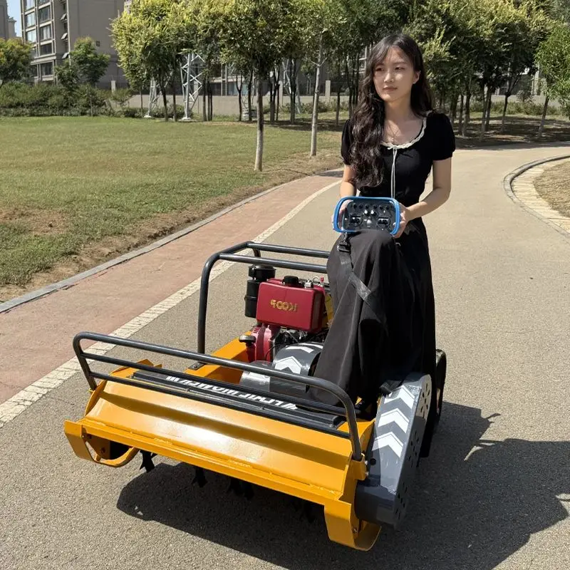 맞춤형 신제품 미니 농장 플레일 잔디깎이 800mm 1000mm 1200mm RC 가정용 로봇 디젤 파워 크롤러 잔디깎이