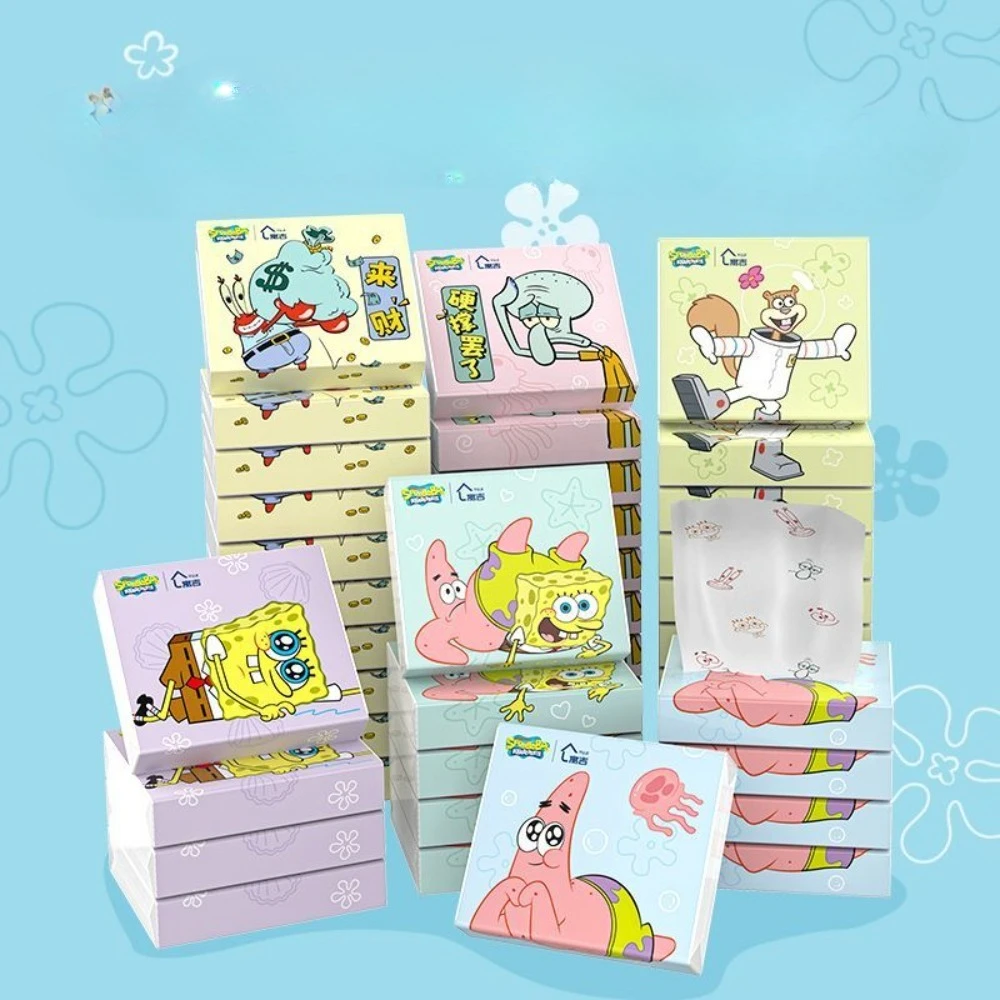 

6 Packs Random SpongeBob Tissues, Cartoon Printed Napkins, Portable Pocket Tissue, Cute Gift