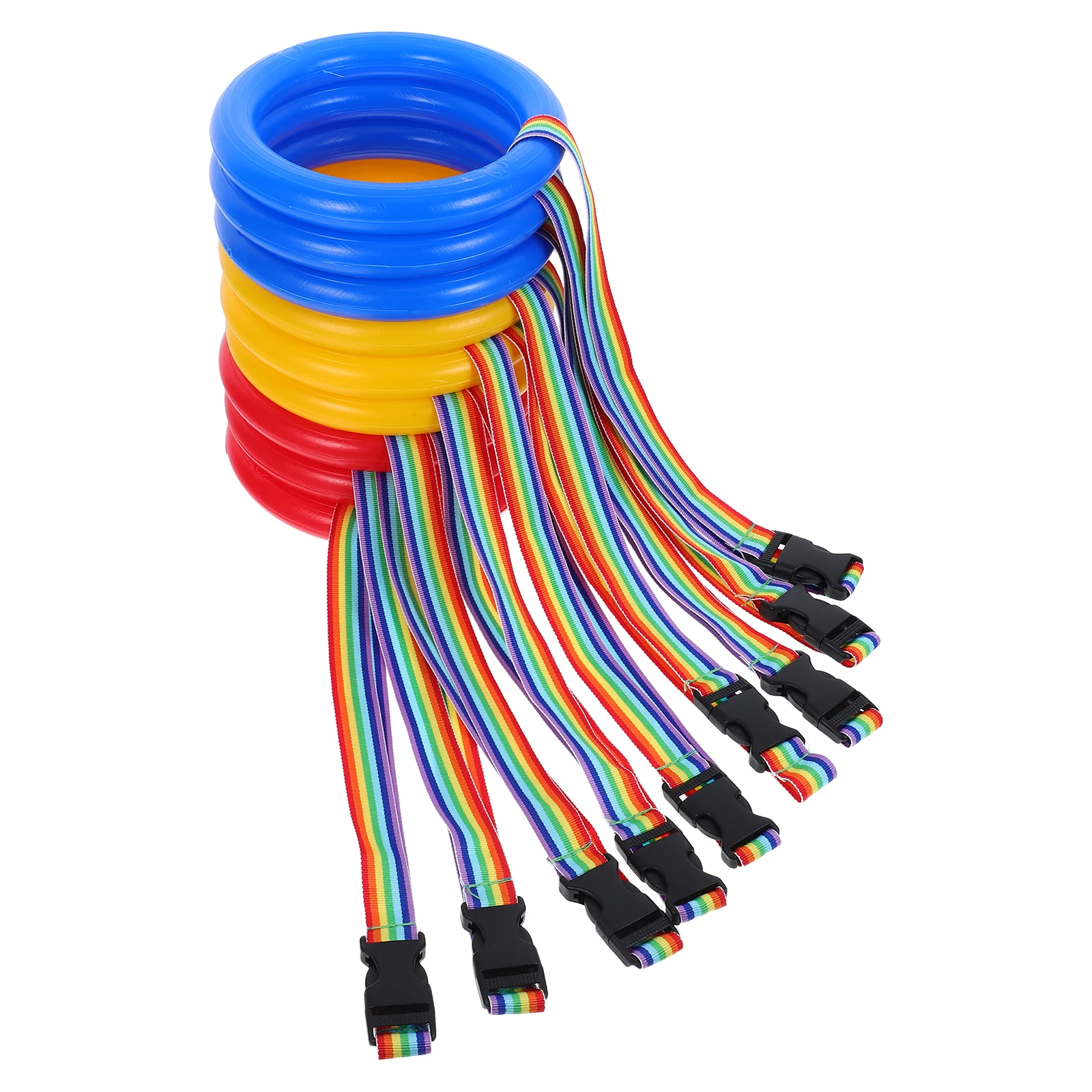 

9Pcs Anti Lost Walking Rope Blue Red Yellow Rings Preschool Daycare Supplies Kids Safety Leash Harness Portable Reusable Toddler