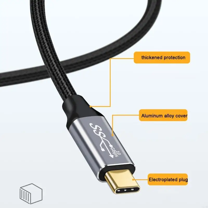 U13B USB C สายเคเบิลส่วนขยาย PD100W Gen2 Type C 3.1 สายข้อมูลตัวขยายเพศชายถึงตัวเมีย